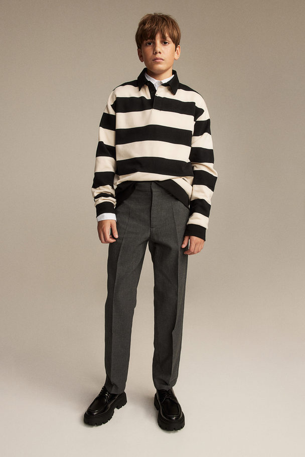H&M Textured Suit Trousers Dark Grey