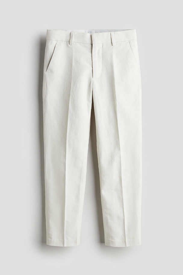 H&M Textured Suit Trousers Light Grey