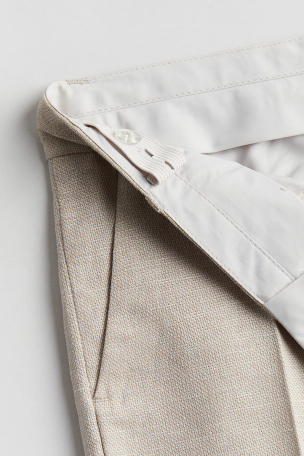 H&M Textured Suit Trousers Light Beige