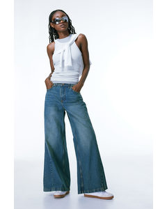 Wide Regular Jeans Denimblau
