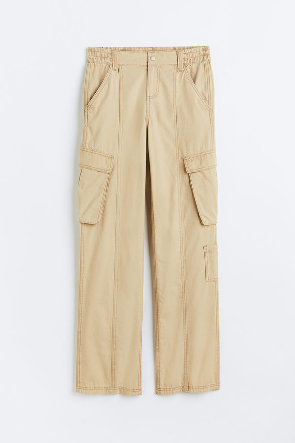 H&M Canvas Cargo Trousers Beige