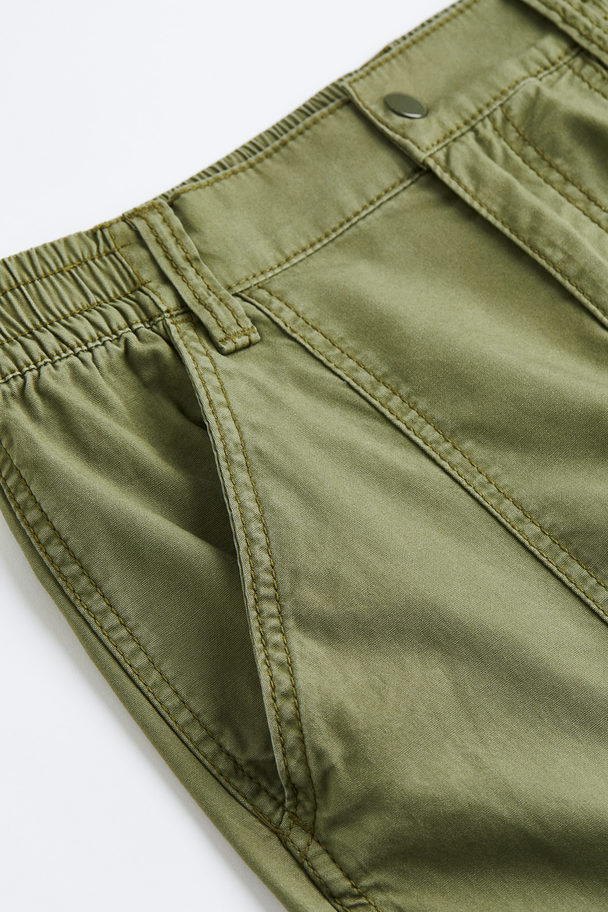 H&M Canvas Cargo Trousers Khaki Green