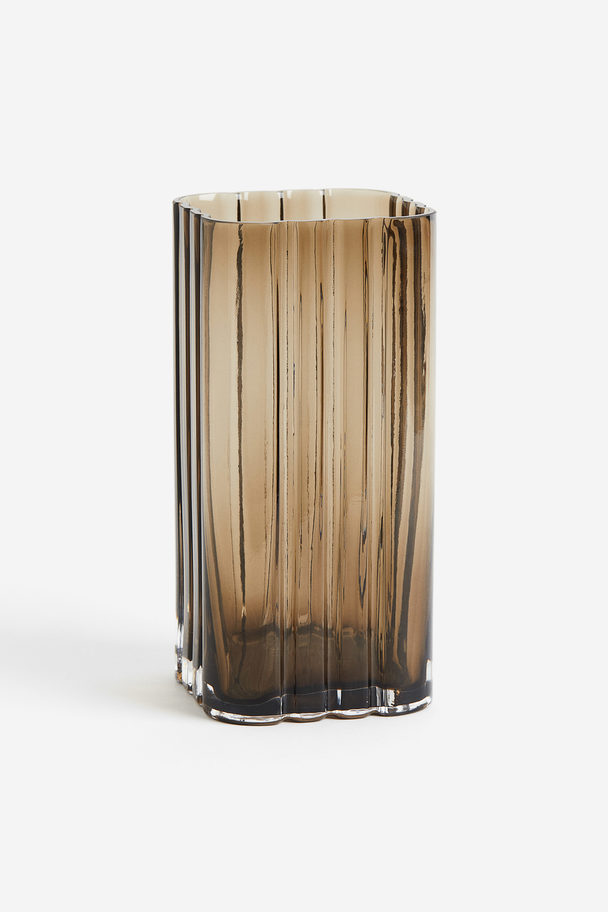 H&M HOME Large Glass Vase Dark Beige