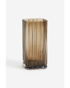 Large Glass Vase Dark Beige
