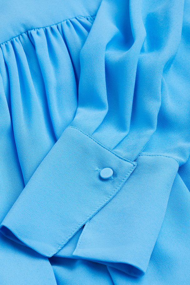 H&M Midi-jurk Van Chiffon Blauw