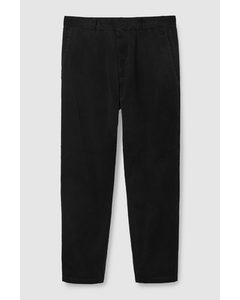Relaxed-fit Corduroy Trousers Black