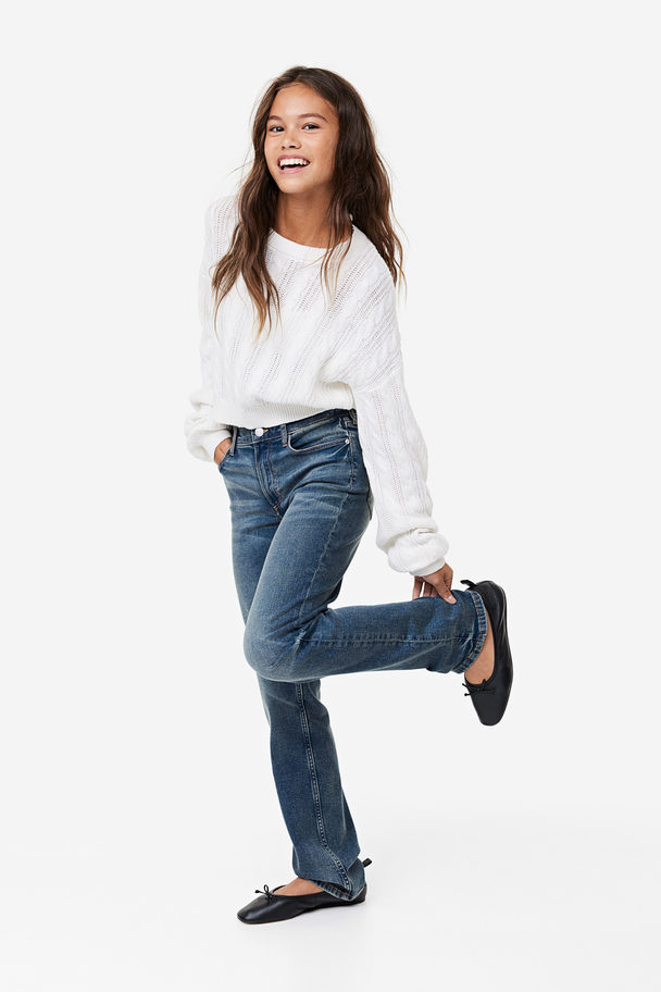 H&M Straight Leg Low Jeans Denimblauw
