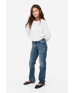 Straight Leg Low Jeans Denimblauw