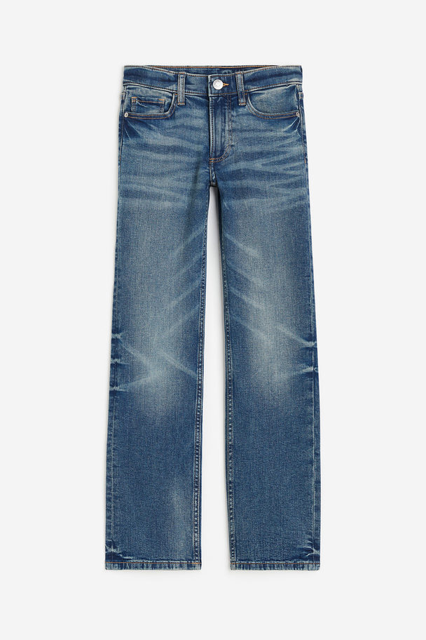 H&M Straight Leg Low Jeans Denimblauw