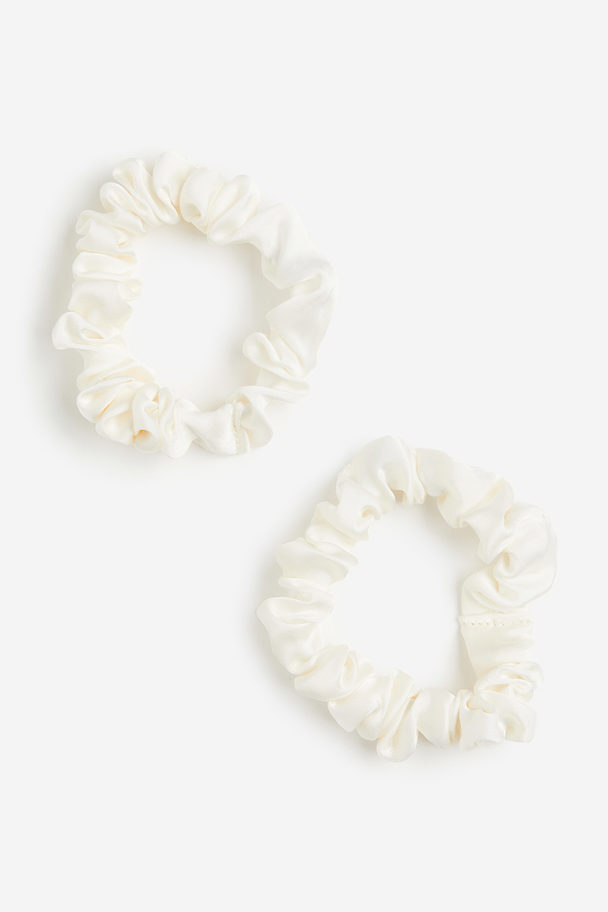 H&M 2-pak Scrunchie Hvid