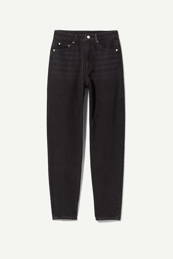 Weekday Lash Extra High Mom Jeans Washed Black