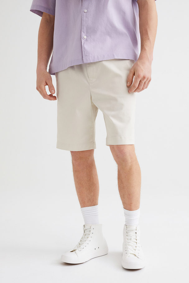 H&M Relaxed Fit Cotton Shorts Light Beige