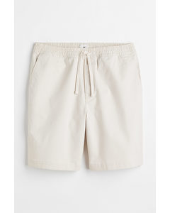 Shorts I Bomull Relaxed Fit Ljusbeige