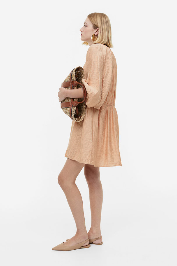 H&M Oversized Lyocell-blend Dress Beige