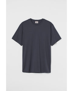 Regular Fit T-shirt I Premium Cotton Mørk Blå