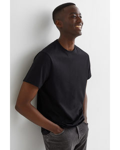T-shirt Van Premium Cotton - Regular Fit Zwart