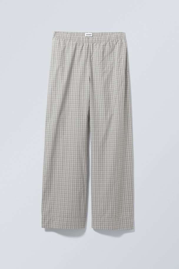 Weekday Relaxed Cotton Pj-trousers Grey Check