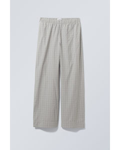 Relaxed Cotton Pj-trousers Grey Check