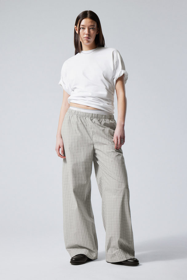 Weekday Relaxte Pyjama-Hose aus Baumwolle Graues Karo