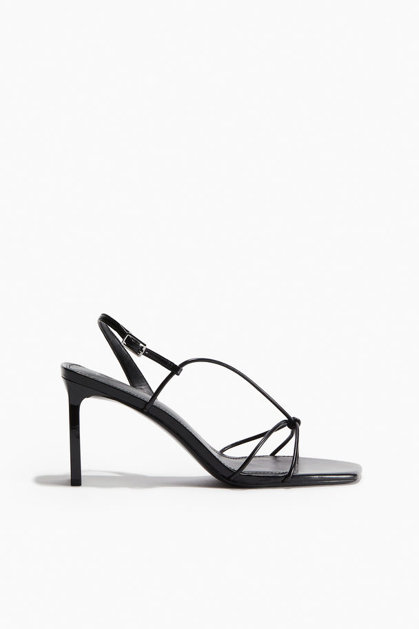 H&M Heeled Strappy Sandals Black