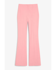 High-waist Flared Trousers Light Pink