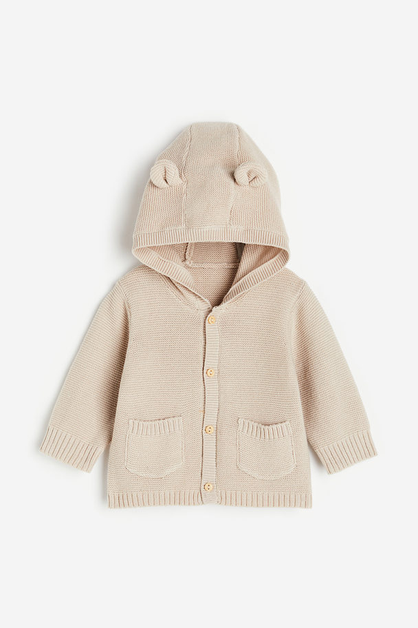 H&M Hooded Cardigan Beige