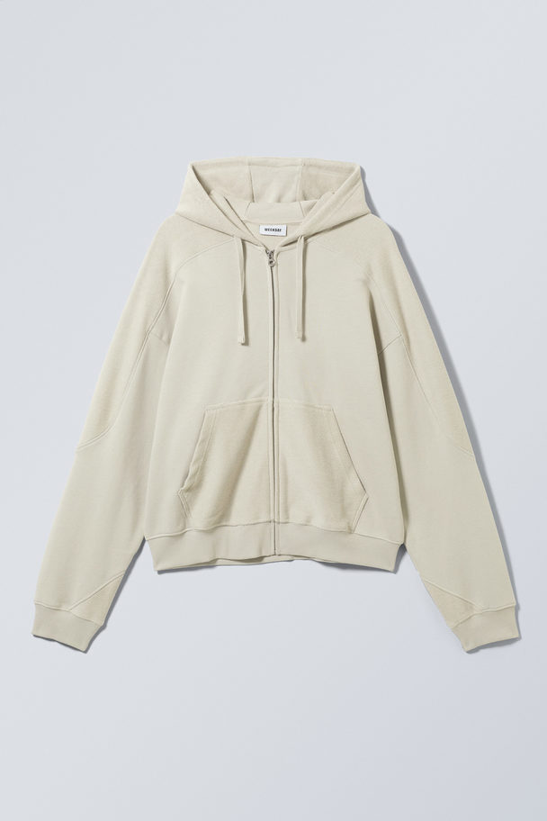 Weekday Craig Hoodie Met Rits Licht Taupe