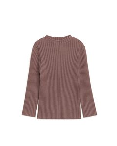 Rib-knitted Longsleeve Brown