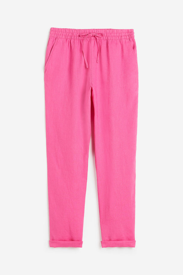 H&M Linen Joggers Pink