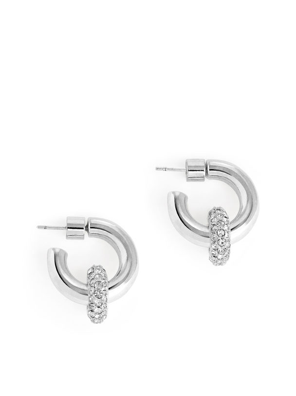ARKET Double Hoop Earrings Silver