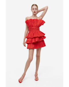 Bandeau-Kleid mit Stufen Rot