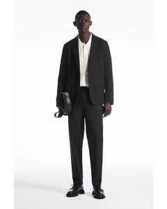 Tailored Twill Trousers - Straight Black