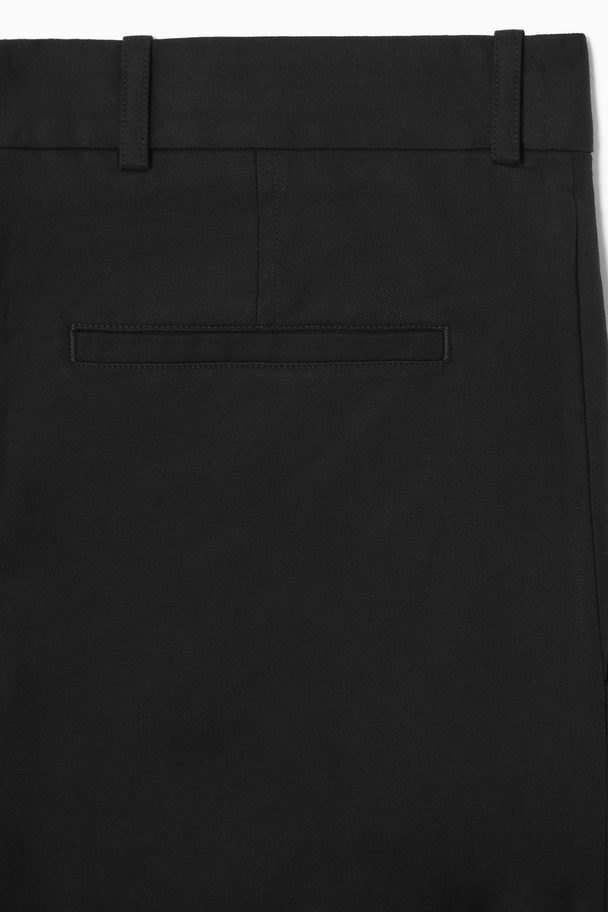 COS Tailored Twill Trousers - Straight Black