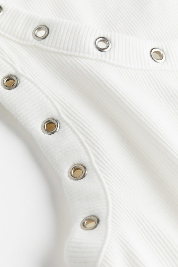H&M Eyelet-detail Vest Top White