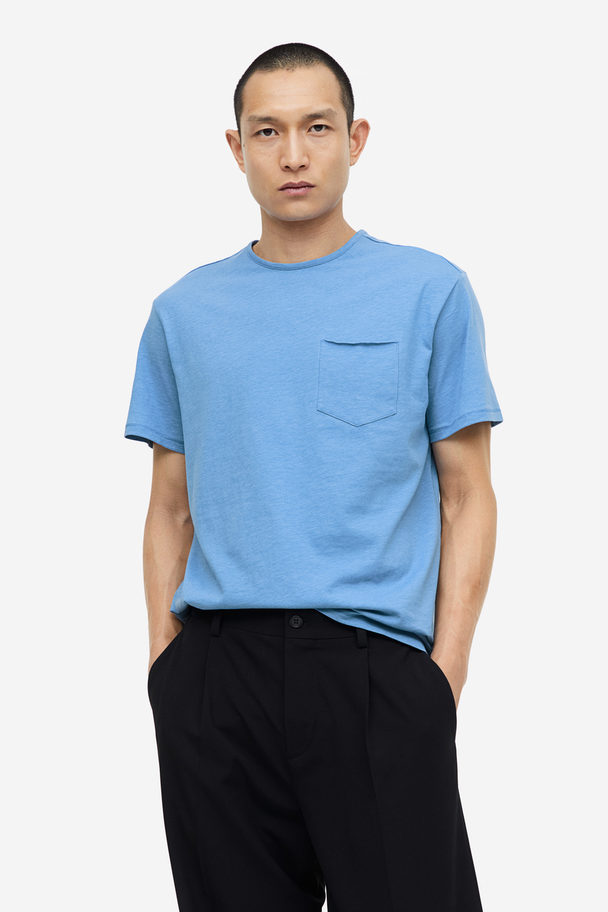 H&M T-Shirt Regular Fit Blau