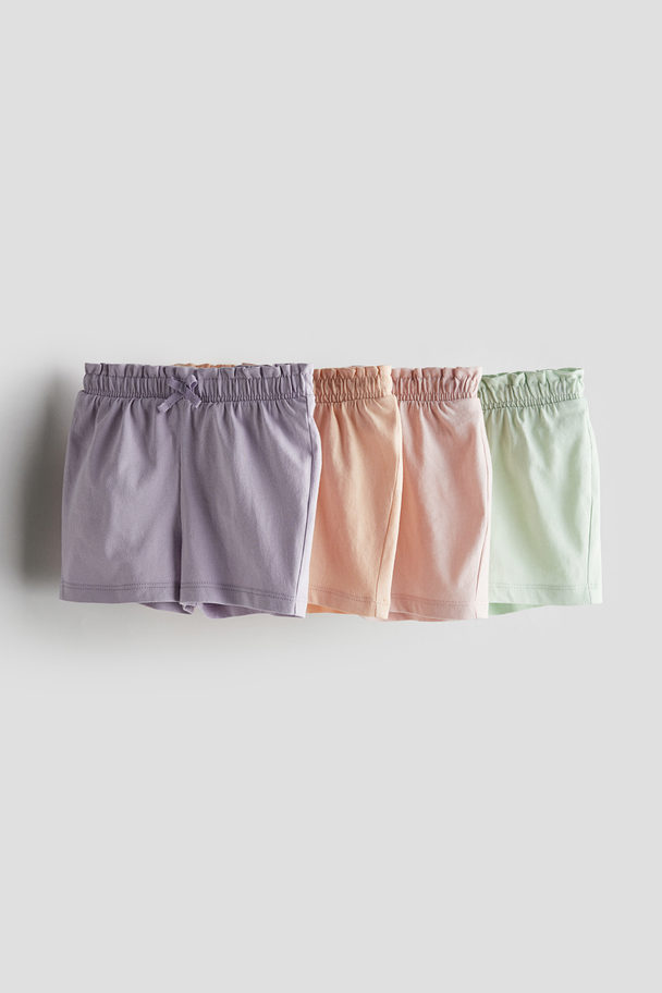 H&M 4-pak Shorts I Jersey Lyslilla/lysegrøn