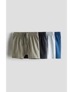 4-pack Jersey Shorts Light Khaki Green/dark Grey
