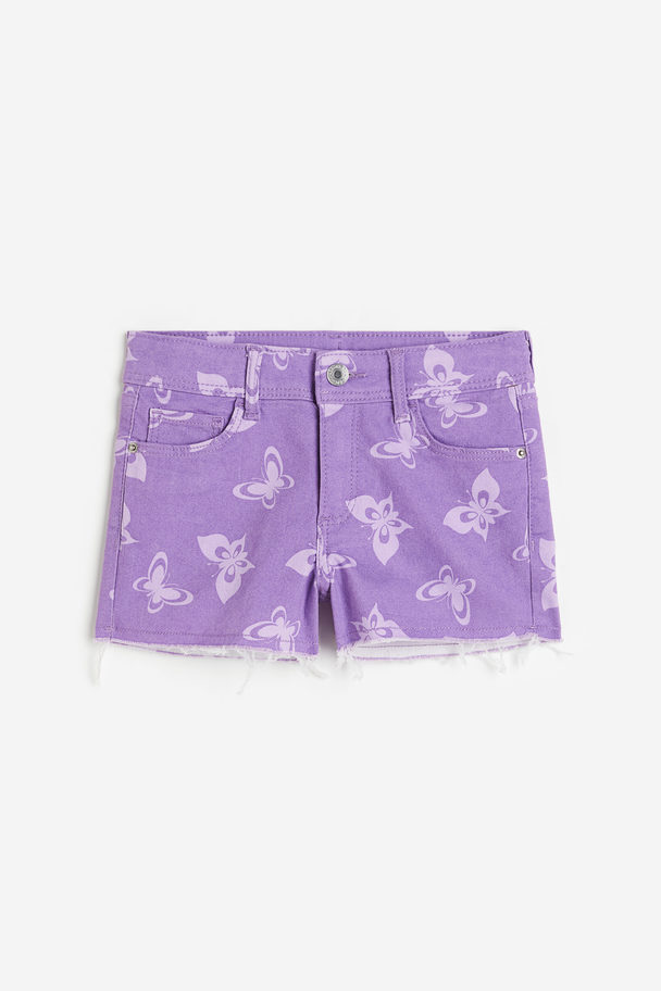 H&M Denim Shorts Purple/butterflies