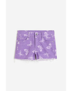 Denim Shorts Purple/butterflies