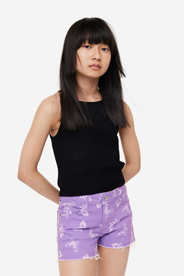 H&M Denim Shorts Purple/butterflies