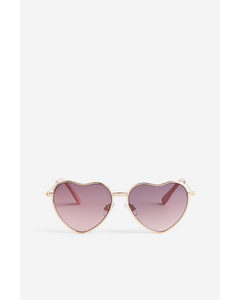Heart-shaped Sunglasses Gold-coloured/heart