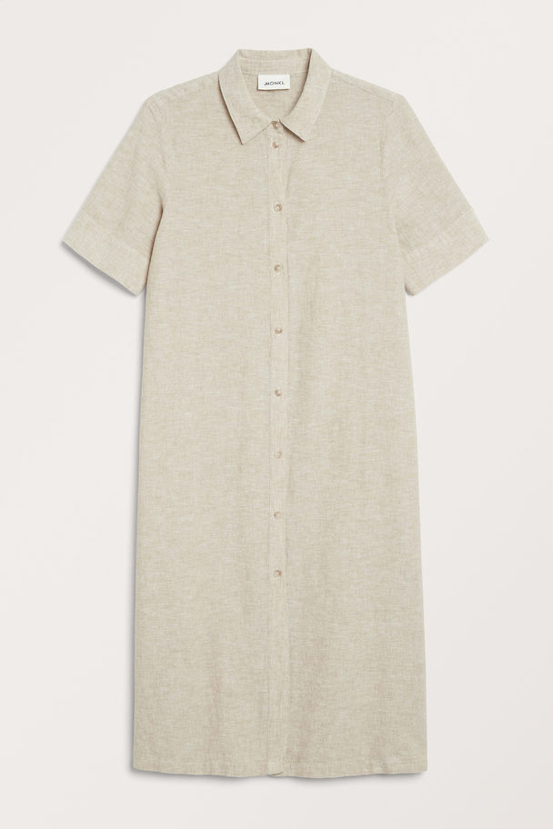 Monki Hemdkleid aus Leinenmischung Grau