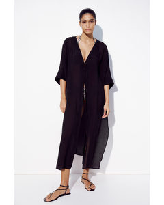 Kaftan-strandjurk Zwart