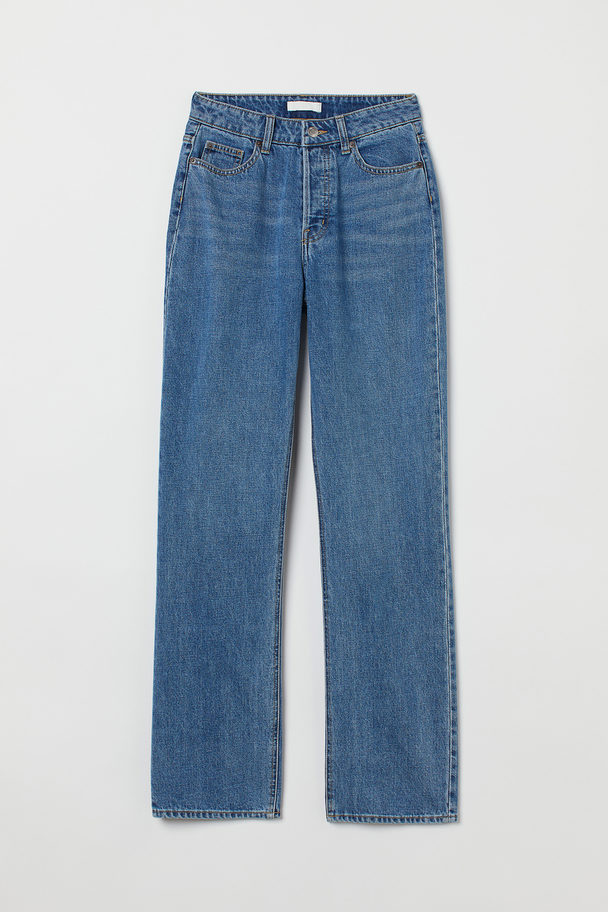 H&M Straight High Jeans Blau