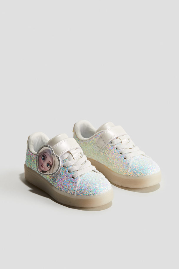 H&M Glitterende Sneakers Met Ledlichtjes Wit/frozen