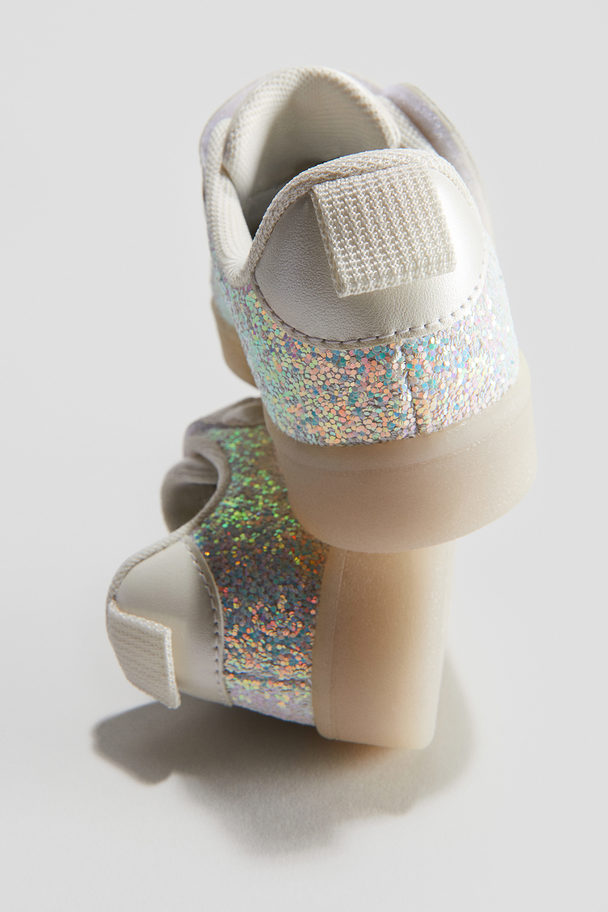 H&M Glitterende Sneakers Met Ledlichtjes Wit/frozen