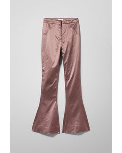 Aleccio Satin Flare Trouser Pink Rust