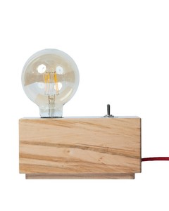 Homemania Idea Bordslampa - Skrivbord, Kontor, Nattduksbord - Ek I Trä, 10 X 19 X 10 Cm, 1 X E27, Max 100w