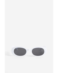 Ovale Solbriller Hvid