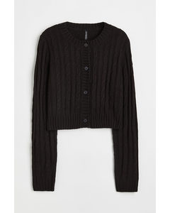 Cable-knit Cardigan Black